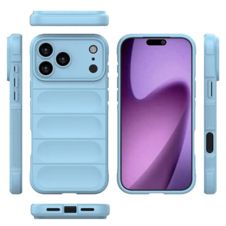 Силіконовий чохол Magic Flannel на iPhone 17 Pro Max - блакитний