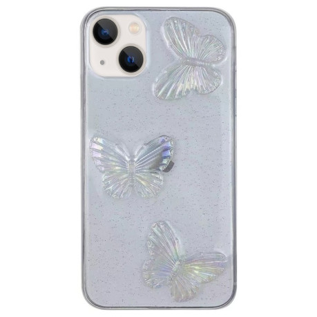 Протиударний чохол Clear Crystal Butterflies  для iPhone 15 Plus - прозорий