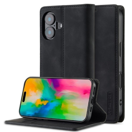 Чохол-книжка LC.IMEEKE Strong для iPhone 16 - чорний