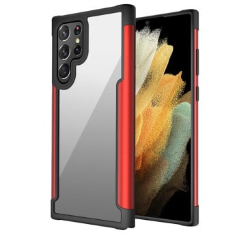 Противоударный чехол Iron Man Series на Samsung Galaxy S22 Ultra 5G - красный