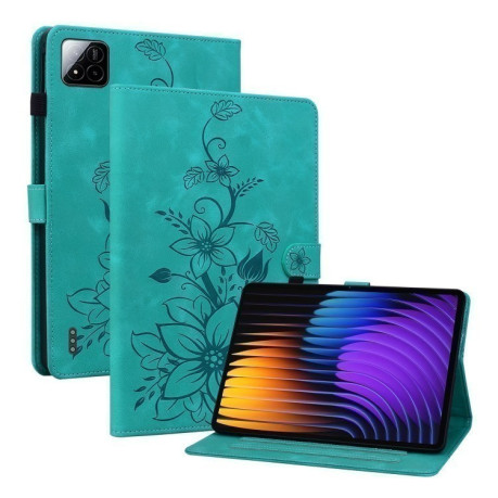 Чохол-книжка Lily Embossed Leather для Xiaomi Pad 7/Pad 7 Pro - зелений