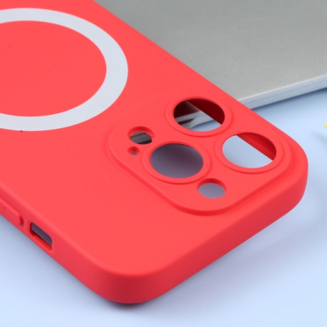 Протиударний чохол Liquid Silicone Full (Magsafe) для iPhone 15 Pro Max - червоний