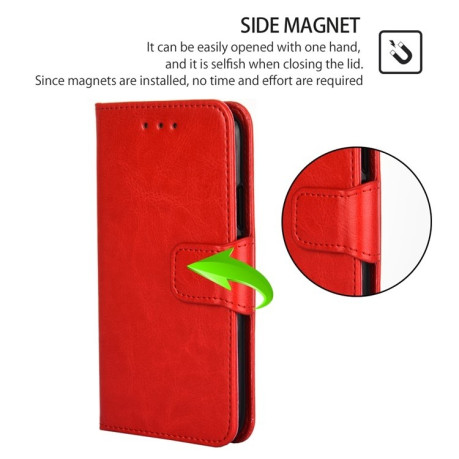 Чехол-книжка Crystal Texture для OPPO Reno12 F/12 FS 5G - красный