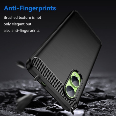 Протиударний чохол Brushed Texture Carbon Fiber на OnePlus Nord CE4 Lite - чорний