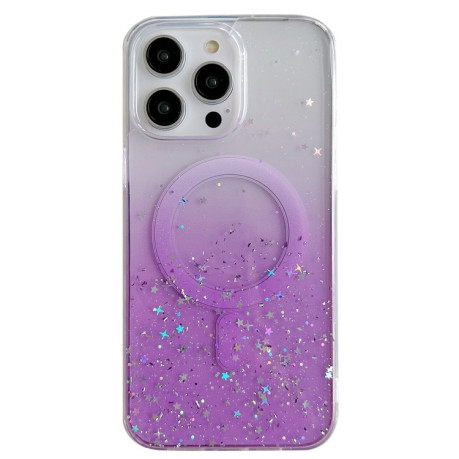 Прозрачный чехол Classic Hybrid  MagSafe Glitter для iPhone 15 Plus - фиолетовый