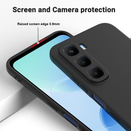 Силіконовий чохол Solid Color Liquid Silicone на Infinix Hot 60 5G / Hot 60i 4G - чорний