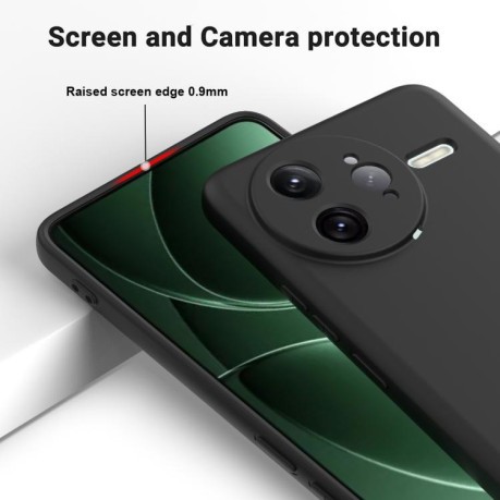 Силиконовый чехол Solid Color Liquid Silicone на Xiaomi Poco F7 Ultra - черный
