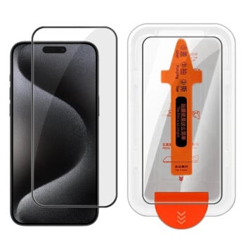 Защитное стекло Easy Install Box Dust-Free Clear Screen-printed HD с боксом на установки для iPhone 15 Pro
