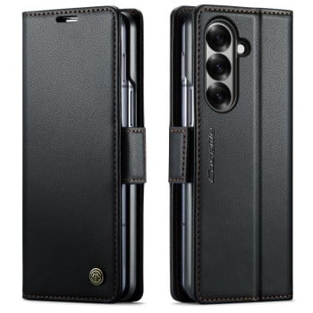 Чохол-книжка CaseMe 023 Butterfly Buckle Litchi Texture RFID Anti-theft Leather для Samsung Galaxy Fold 7 - чорний