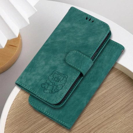 Чохол-книжка Little Tiger Embossed Leather на Xiaomi Redmi Note 14 4G 164.48mm - зелений