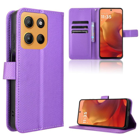 Чохол-книжка Diamond Texture для Motorola Moto G15 4G / G15 Power 4G - фіолетовий