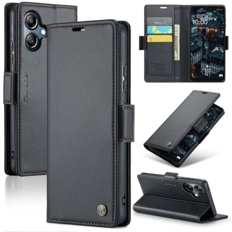 Чехол-книжка CaseMe 023 Butterfly Buckle Litchi Texture RFID Anti-theft Leather на Samsung Galaxy A07 / A06 -черный