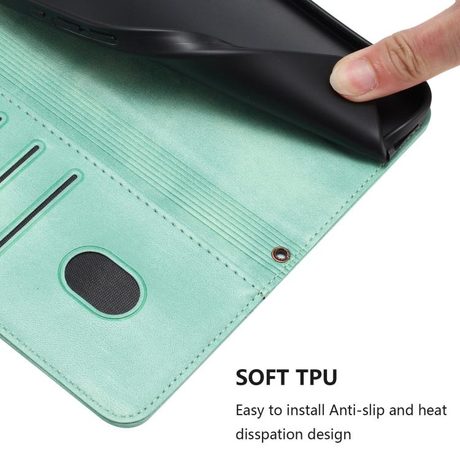 Чехол-книжка Line Splicing эко-кожа Ретро на Infinix Smart 10 Plus — мятный