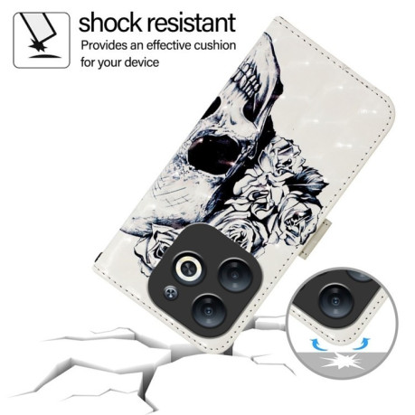 Чехол-книжка 3D Painting для Infinix Smart 8 - Skull