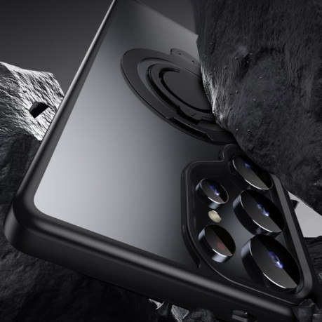 Протиударний чохол Frosted MagSafe with 360 Degree Rotating Holder  для Samsung Galaxy S25 Ultra 5G - сірий