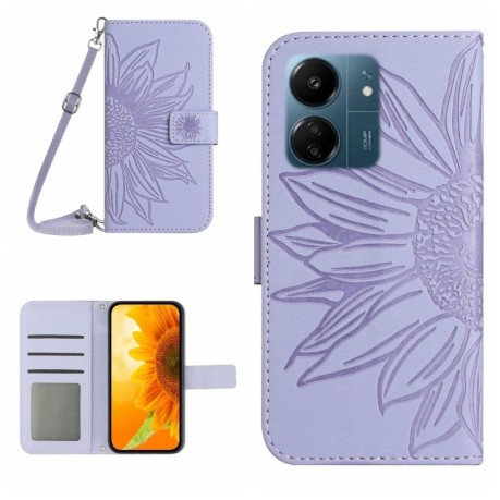 Чехол-книжка Skin Feel Sun Flower для Xiaomi Redmi 13C/Poco C65 4G - фиолетовый