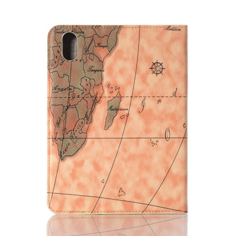 Чехол-книжка Map Pattern для iPad mini 6 - темно-коричневый