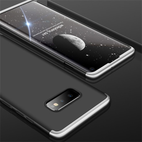 Противоударный чехол GKK Three Stage Splicing Full Coverage на Samsung Galaxy S10 E- черно-серебристый
