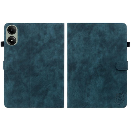 Чехол-книжка Embossed Tiger Pattern Leather для Xiaomi Redmi Pad 2 / Xiaomi Redmi Pad SE 11 2025 - синій