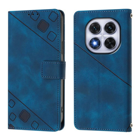 Чохол-книжка Skin-feel Embossed для Xiaomi Redmi Note 14 Pro 5G/Poco X7 - синій