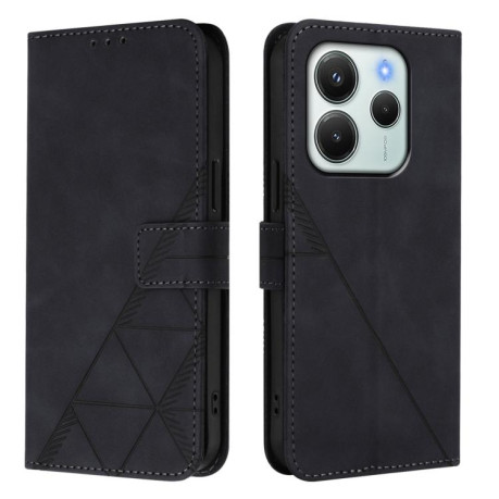 Чохол-книжка Crossbody 3D Embossed Flip Leather для Xiaomi Redmi Note 14 4G 164.48mm - чорний