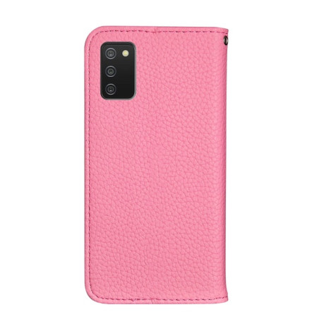 Чохол-книжка Litchi Texture Solid Color Samsung Galaxy A03s - рожевий