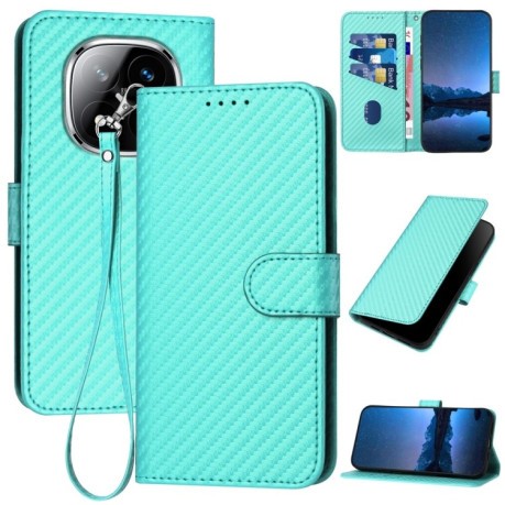 Чохол-книжка Carbon Fiber Texture на Xiaomi Redmi Note 14 Pro+ 5G - блакитний
