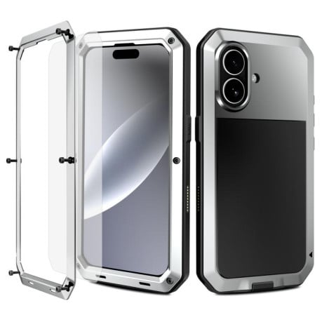 Противоударный чехол RedPepper Triple-proof Metal на iPhone 17 - серебристый