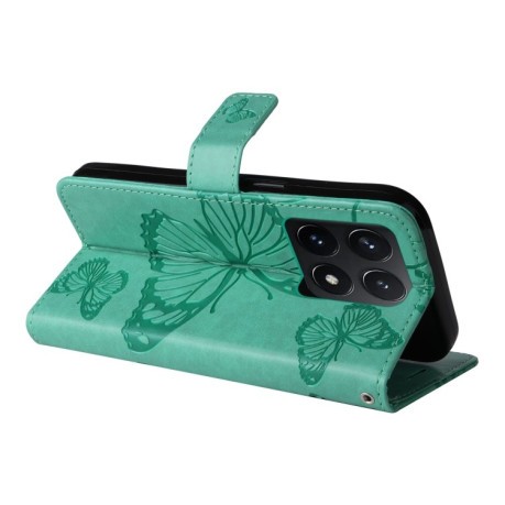 Чохол-книжка Embossed Butterfly для Xiaomi 14T - зелений