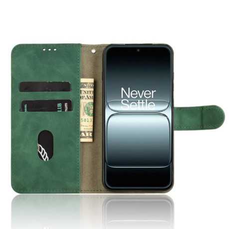 Чехол-книжка Retro Skin Feel Business Magnetic на OnePlus 13T - зеленый