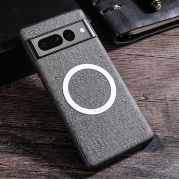 Протиударний чохол Magsafe Magnetic Ring Cloth Texture на Google Pixel 8 Pro - сірий