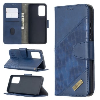 Чехол-книжка Matching Color Crocodile Texture на Samsung Galaxy A52/A52s - синий