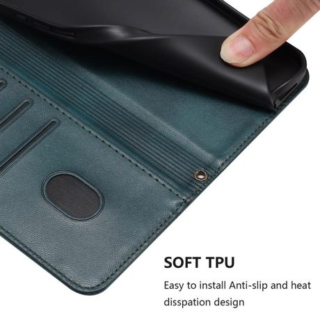 Чохол-книжка Line Splicing еко-шкіра Ретро на Xiaomi Redmi Turbo 5 5G Global / Poco X8 Pro 5G — темно-зелений