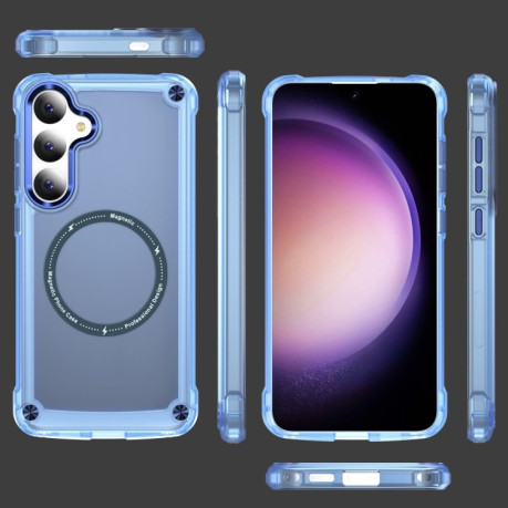 Противоударный чехол Skin Feel MagSafe Magnetic для Samsung Galaxy S24 5G - синий