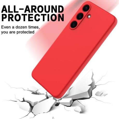 Силиконовый чехол Solid Color Liquid Silicone на Samsung Galaxy S25 FE 5G - красный