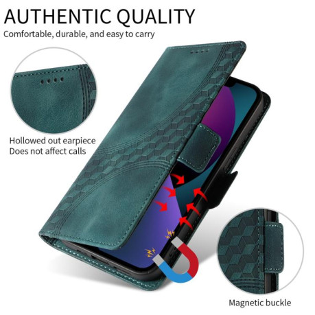 Чехол-книжка Embossed Rhombus Starry Leather для Motorola Moto G15 / G15 Power - зеленый