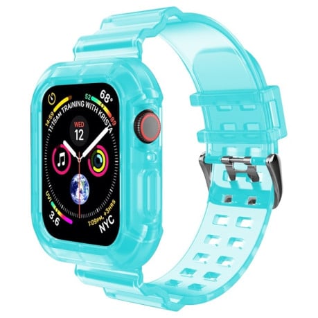 Спортивный ремешок Transparent для Apple Watch Series 8/7 41mm / 40mm / 38mm - голубой