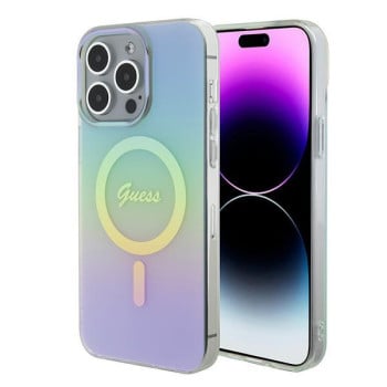 Оригінальний чохол Guess IML Iridescent MagSafe для iPhone 15 Pro Max - turquoise