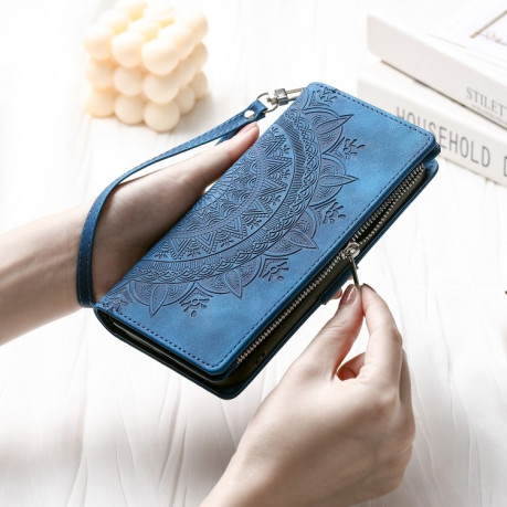 Чехол-книжка Multi-Card Totem Zipper Leather  для Xiaomi 14T - синий