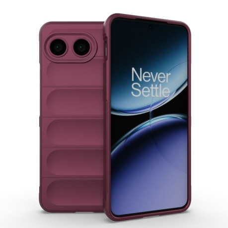 Силіконовий чохол Magic Flannel для OnePlus Nord 4 5G Global – винно-червоний