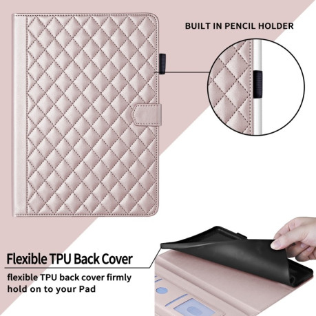 Чохол-книжка Rhombus Lattice Leather для Xiaomi Pad 7/7 Pro - рожеве золото