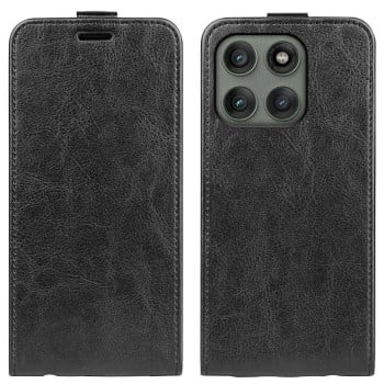 Чохол Cross Leather Ring Vertical Zipper Wallet  для Motorola Edge 60 Pro - чорний