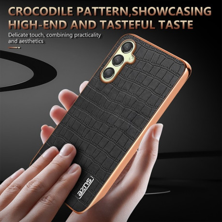 Чохол AZNS Electroplated Frame Crocodile Texture для Samsung Galaxy A16 5G - білий
