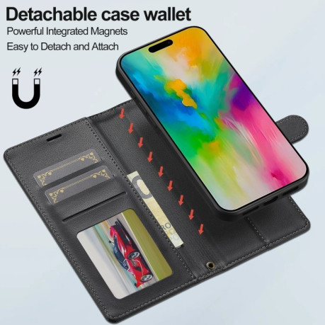 Чохол-книжка LCIMEEKE L2 Series Detachable Magsafe для iPhone 16 Pro - чорний