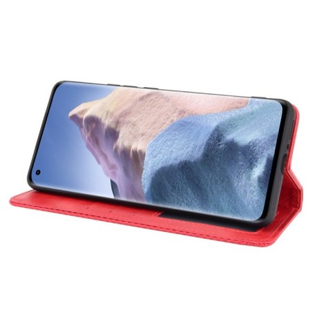 Чехол-книжка Magnetic Buckle Retro на Xiaomi Mi 11 Ultra - красный
