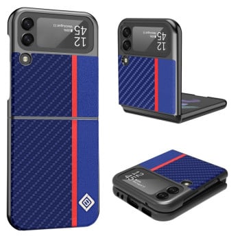 Противоударный чехол LC.IMEEKE Carbon Fiber для Samsung Galaxy Flip4 5G - синий