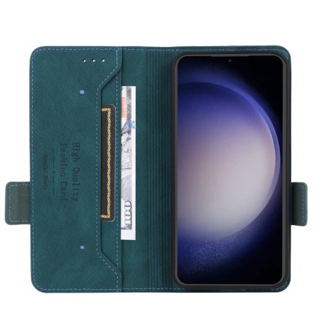 Чехол-книжка Magnetic Clasp Flip для Samsung Galaxy S23 FE 5G - зеленый