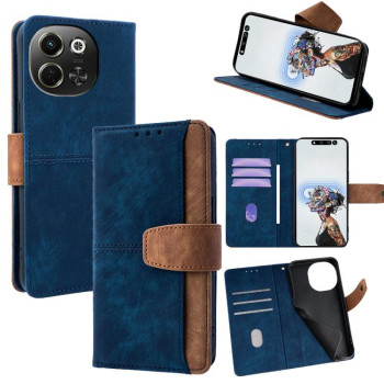 Чехол-книжка Color Stitching Skin Feel с защитой от сканирования RFID и магнитным хлястиком на Tecno Pova 6 Neo 5G / Spark 30 5G — синий