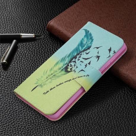 Чехол-книжка Colored Drawing Series на Samsung Galaxy S20 FE - Feather Birds