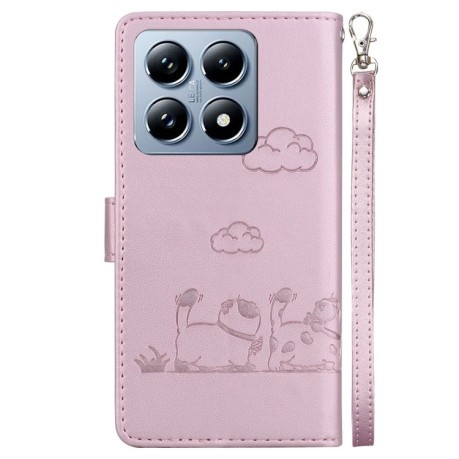 Чохол-книжка Cute Cats RFID Leather для Xiaomi 14T Pro - рожеве золото